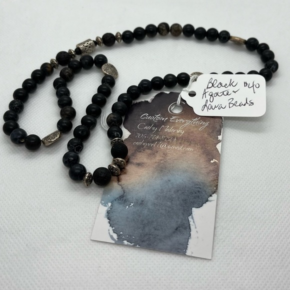 Black Agate Half Mala - Picture 2 of 3